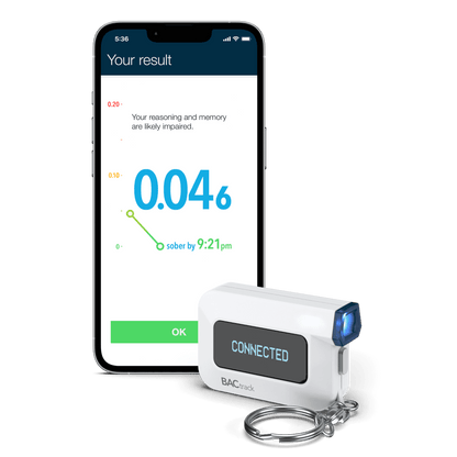 BACtrack C6 Keychain Breathalyzer with iPhone